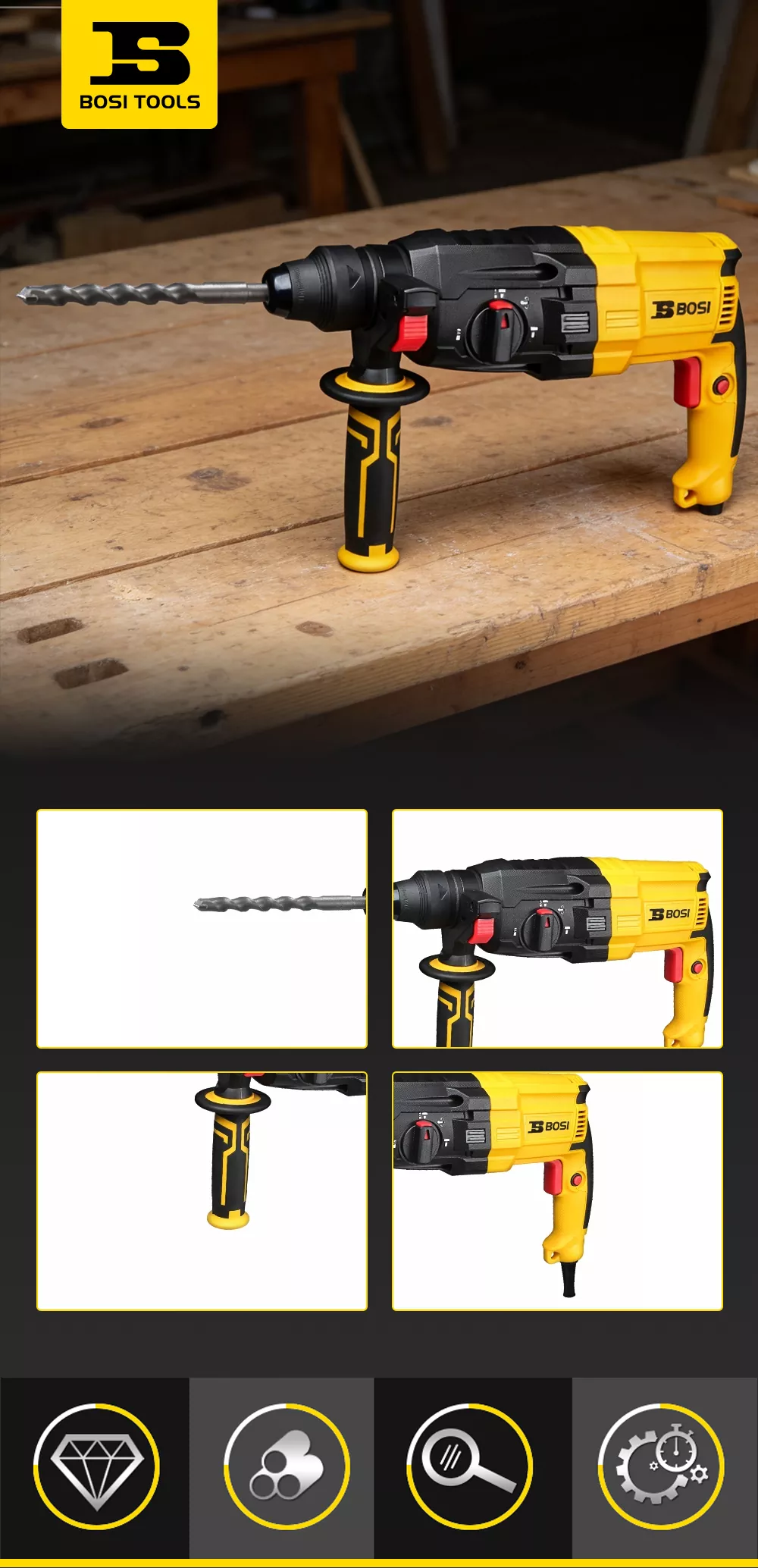 Three-Function Drill Hammer